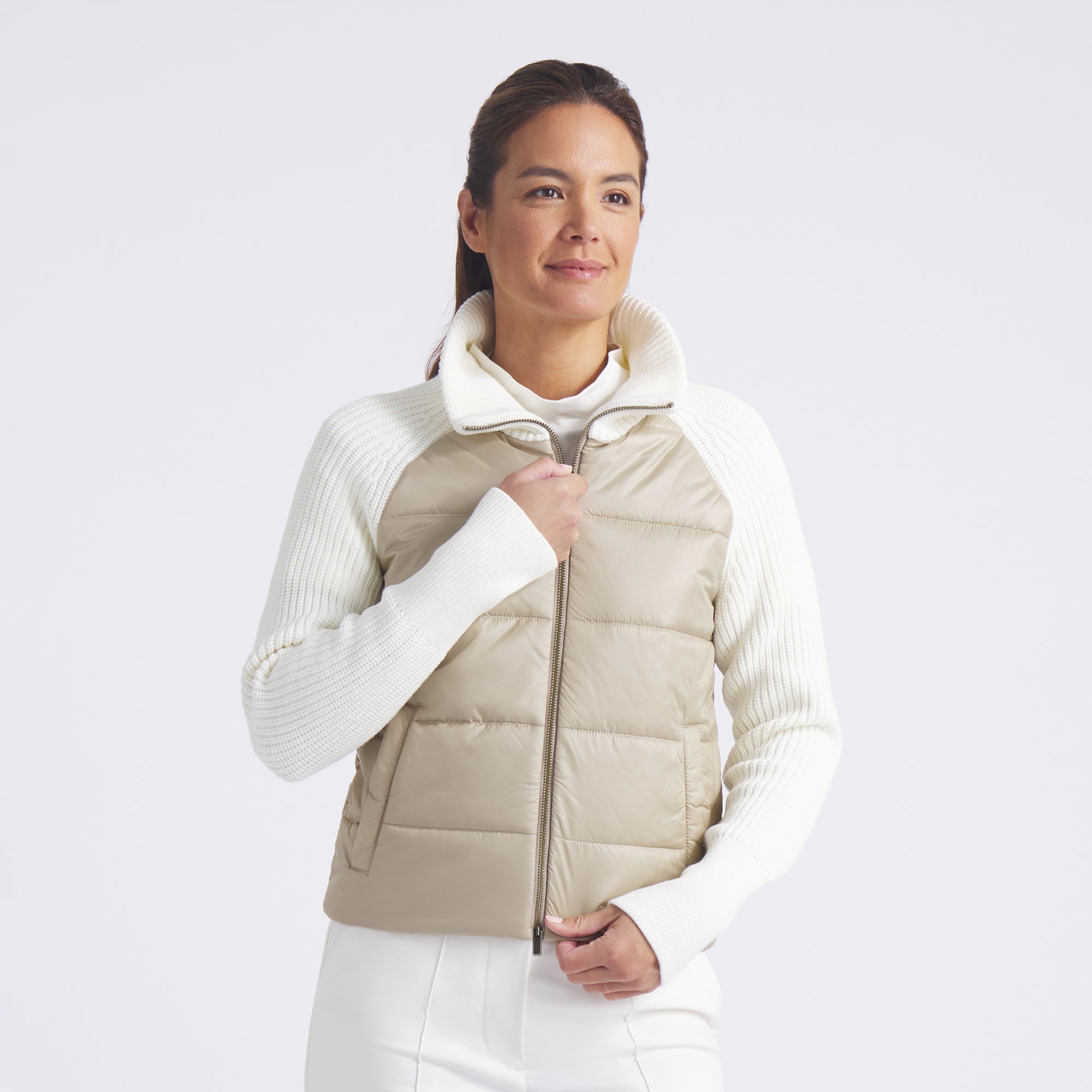 新品Lレディース【PUMA】2way GOLF 暖かいダウンジャケット Women's Hybrid Sweater Golf Jacket – PUMA Golf