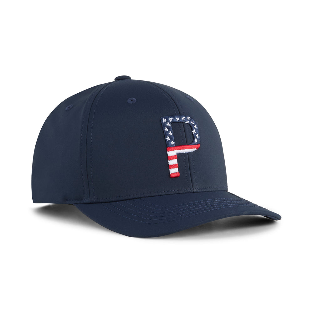 PUMA Golf Pars & Stripes 6-Panel Golf Cap Deep navy / white glow