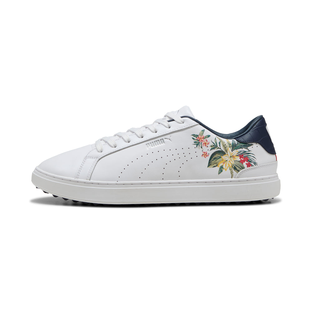 PUMA Golf Classic G x PTC Spikeless Golf Shoes Puma white / deep navy / red fire / 12.5
