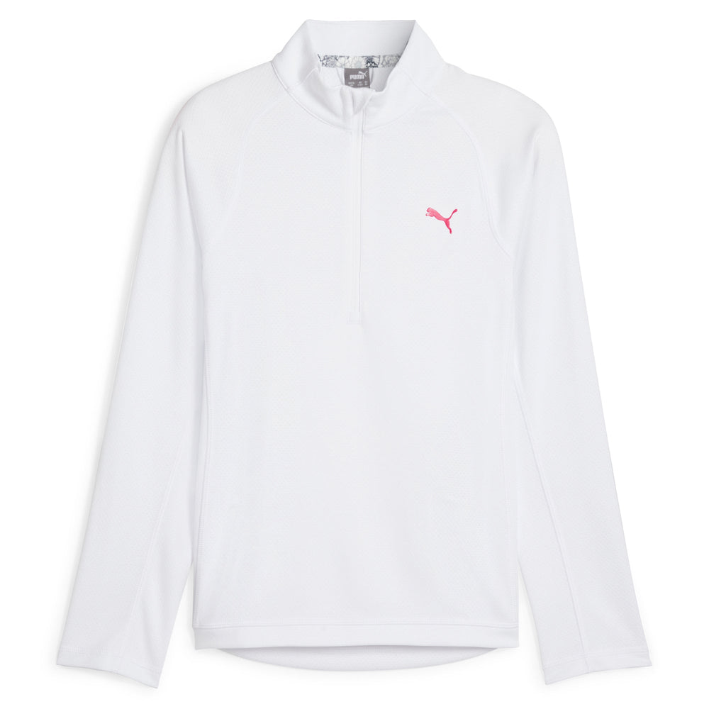 PUMA Golf Girl's Golf 1/4 Zip White glow / m