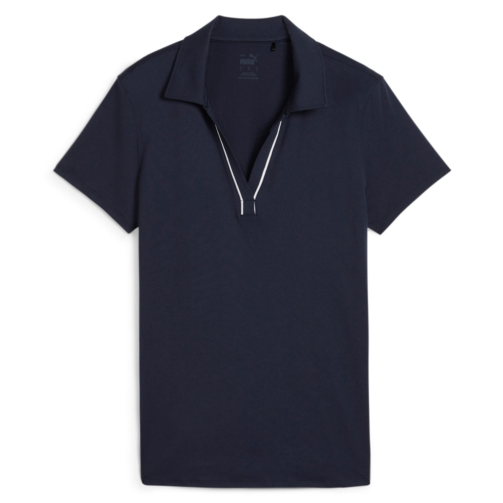 PUMA Golf Women's CLOUDSPUN Piped Golf Polo Deep navy / s