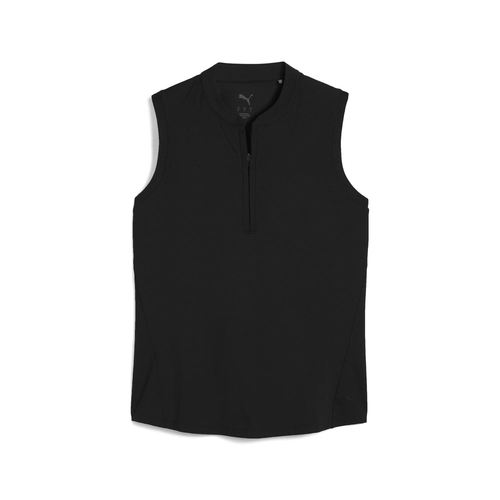 PUMA Golf Women's Aerlon Mock Sleeveless Golf Polo Puma black / l