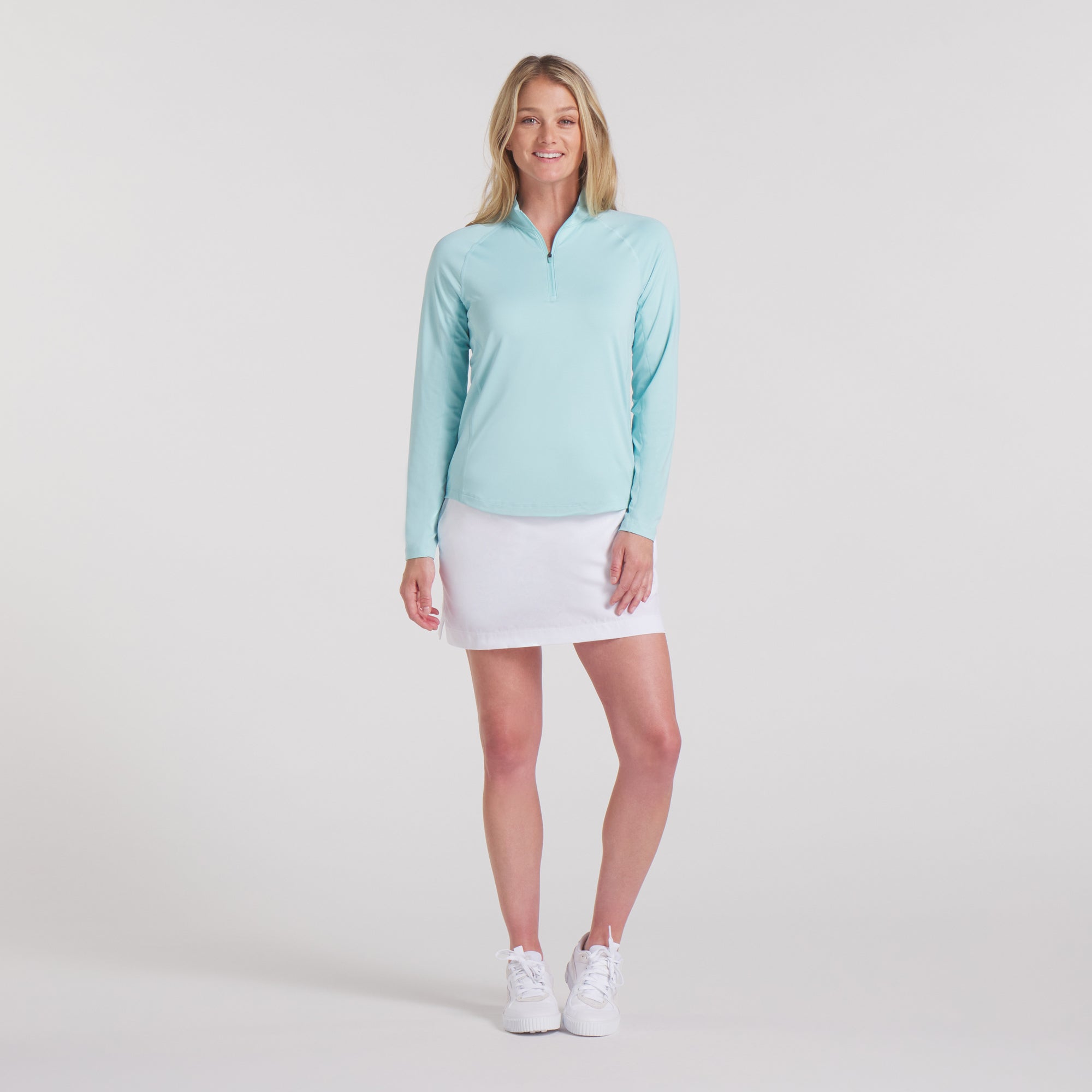 PUMA GOLF【M】セットアップ モックネック ＆ストレッチ スカート PUMA（プーマ） ゴルフ ストレッチ スローガン ロゴ モックネック