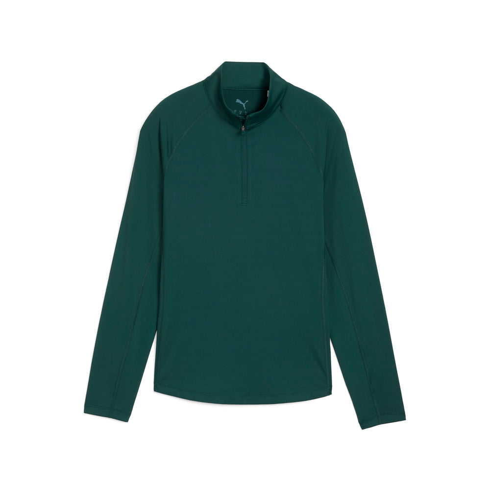 PUMA Golf Women's YouV Brrr Solid Golf 1/4 Zip Green terrain / xl