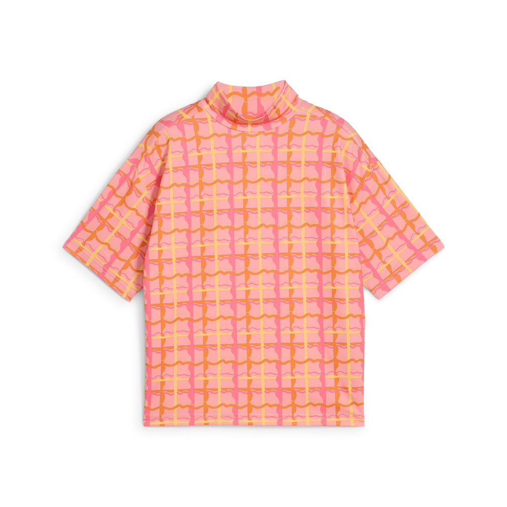 PUMA Golf Women's Puma x Dani Dazey CLOUDSPUN Mock Neck Golf Polo Pink fruit / xl