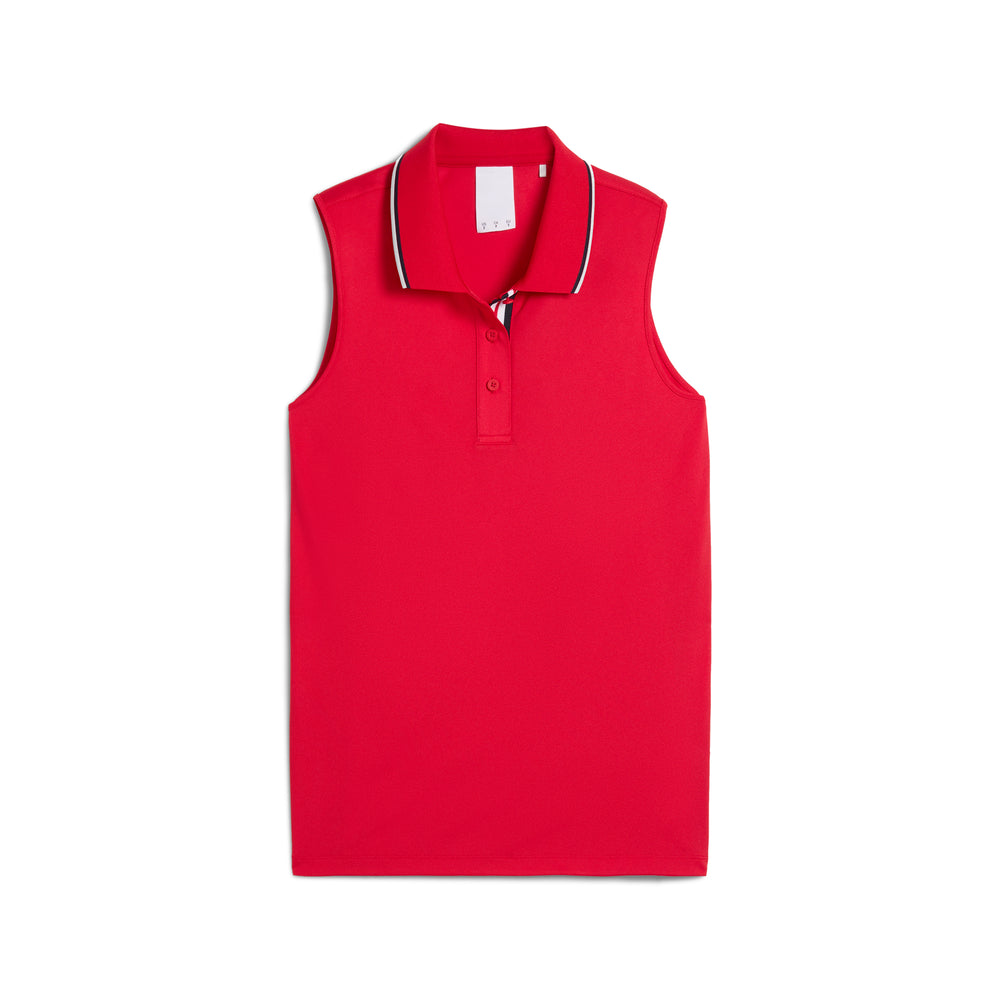 PUMA Golf Women's Volition Tipped Sleeveless Golf Polo Strong red / xxl