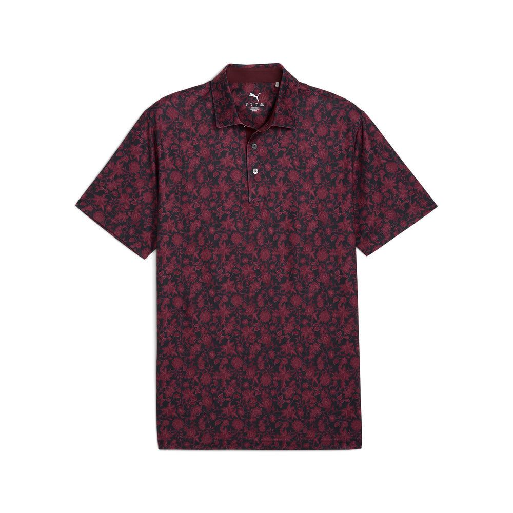 PUMA Golf CLOUDSPUN Carmela Floral Golf Polo Deep navy / ruby shimmer / m