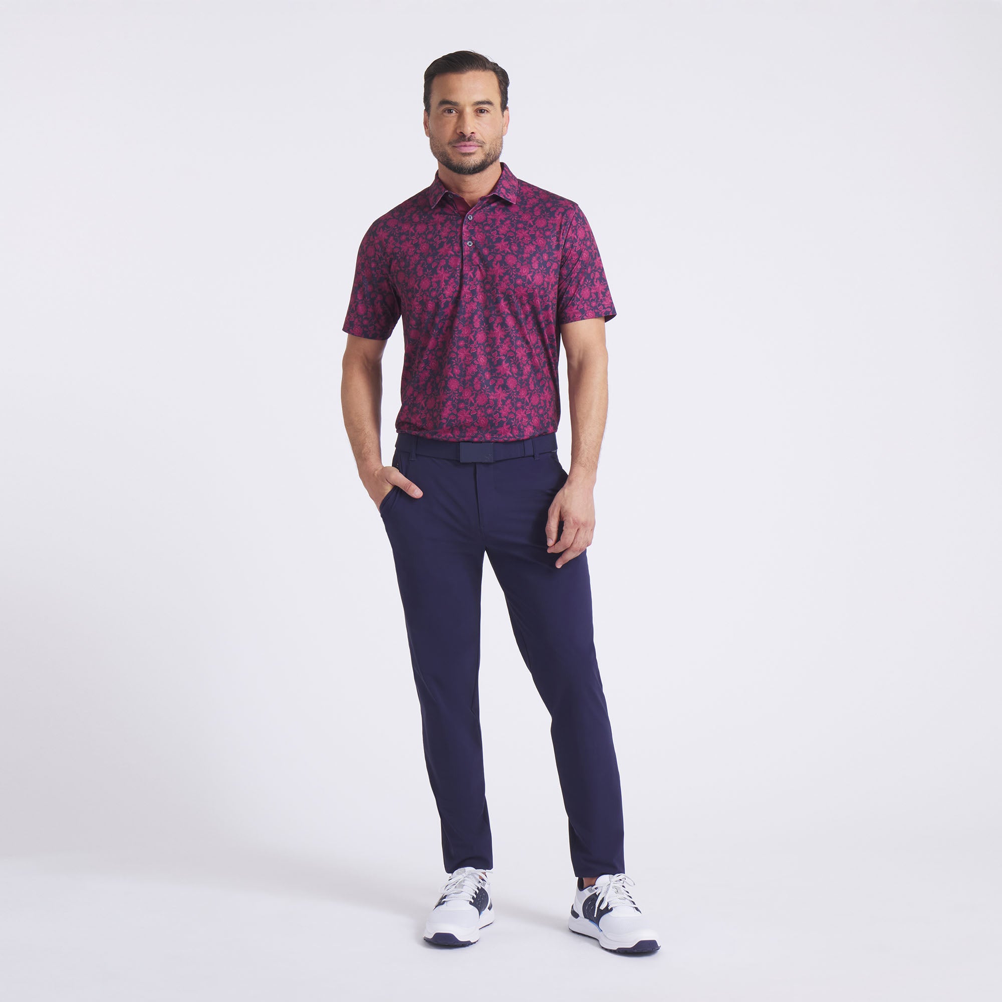 Deep Navy / Ruby Shimmer