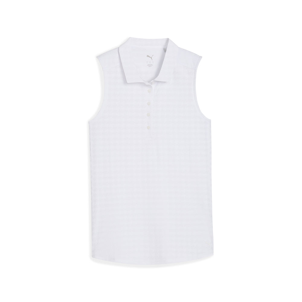 Women's Houndstooth Sleeveless Golf Polo White glow / xxl