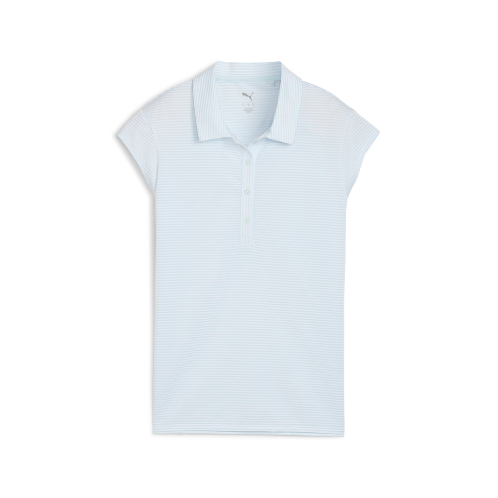PUMA Golf Women's Isle Pique Cap Sleeve Golf Polo Sea glass / l