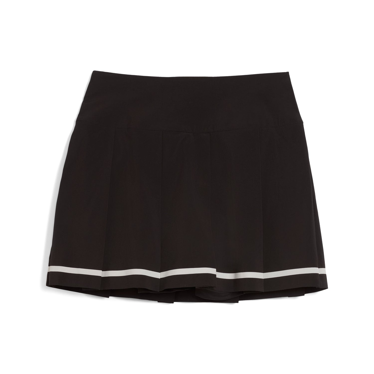Black Pleated Skirt With White Lines Women's Stripe Pleated Golf