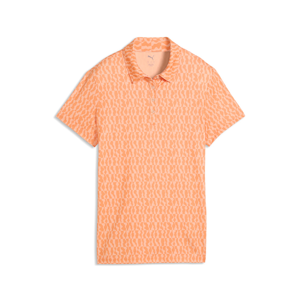 PUMA Golf Women's CLOUDSPUN Wavey Golf Polo Melon glow / xxl