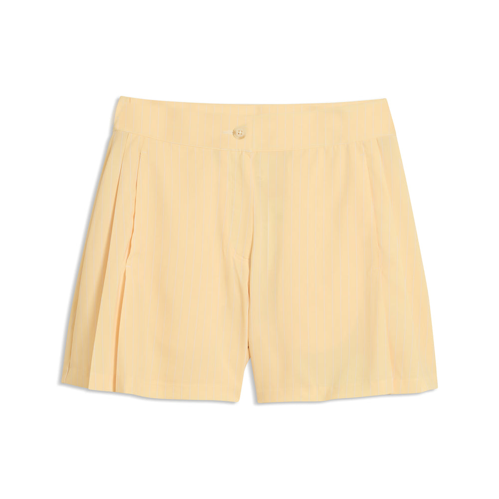 PUMA Golf Women's AP Pinstripe Golf Shorts Lemon butter / xxs